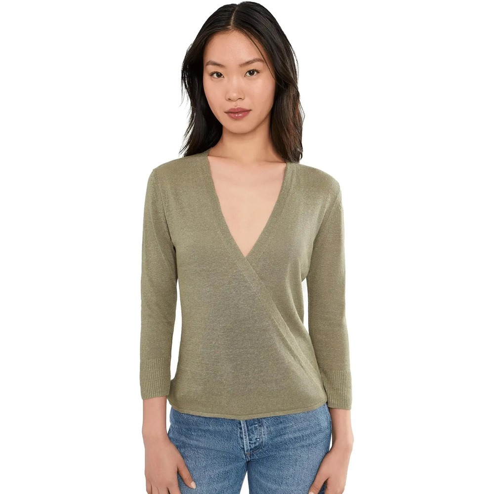 NWT Tommy Bahama Addison Linen-Blend Wrap Cardigan Sea Clay Medium